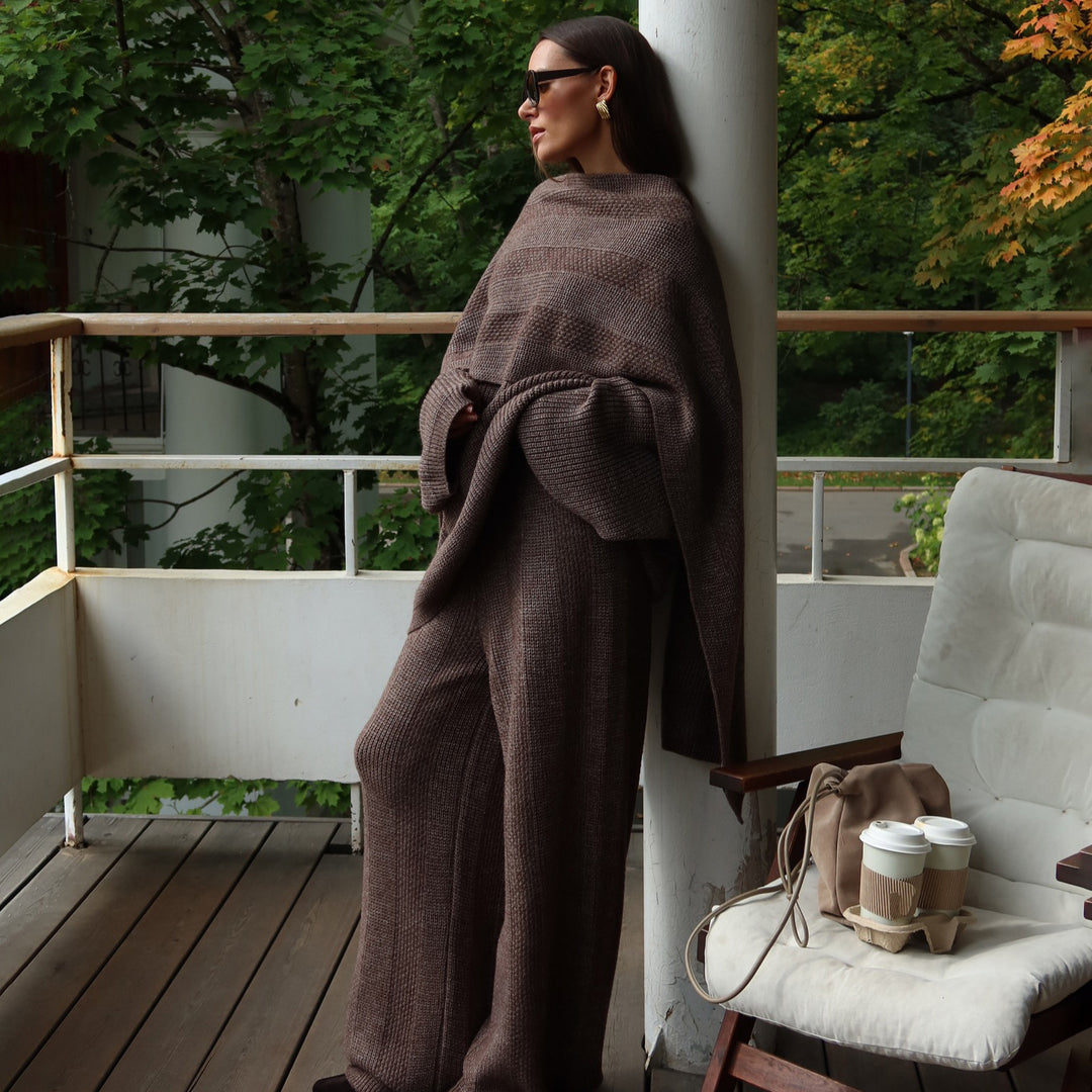 Damer Bekväm Stickad Loungewear-dräkt Mirla-Eva Jonsson