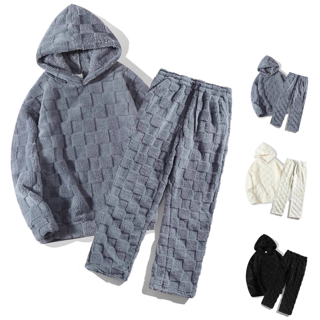 Damer Bekväm fleece-set med huva och elastisk midja Eva Jonsson-Eva Jonsson