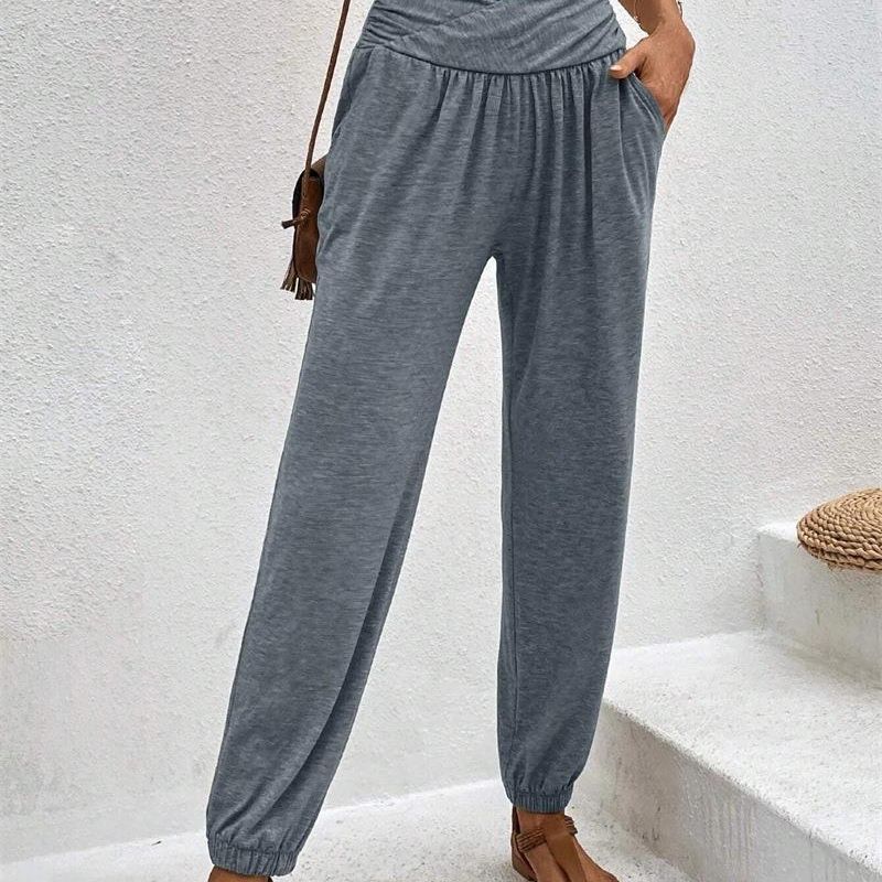 Damer Bekväm fritidsbyxa med vida skärningar och sidofickor Eva Jonsson-Eva Jonsson