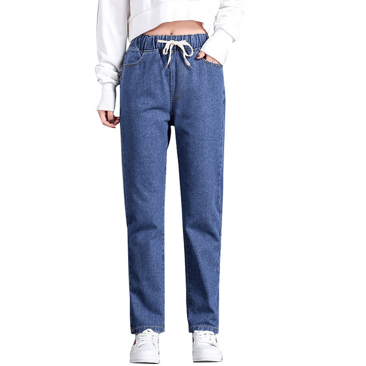 Damer Bekväma Jeansen med Elastisk Midja och Sidofickor-Eva Jonsson