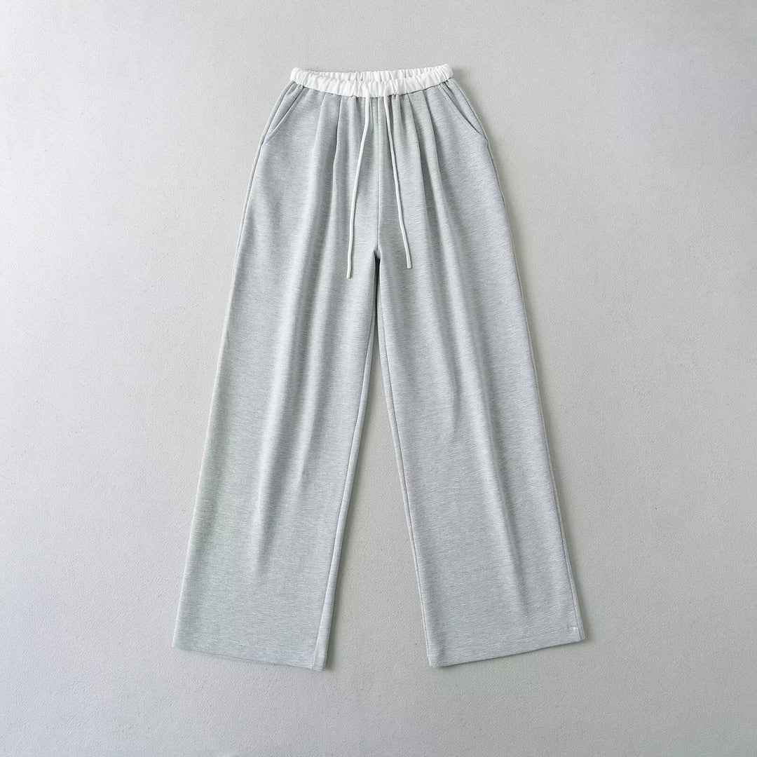 Damer Bekväma Sweatpants med Elastiskt Liv och Sidlommor Mirla-Eva Jonsson
