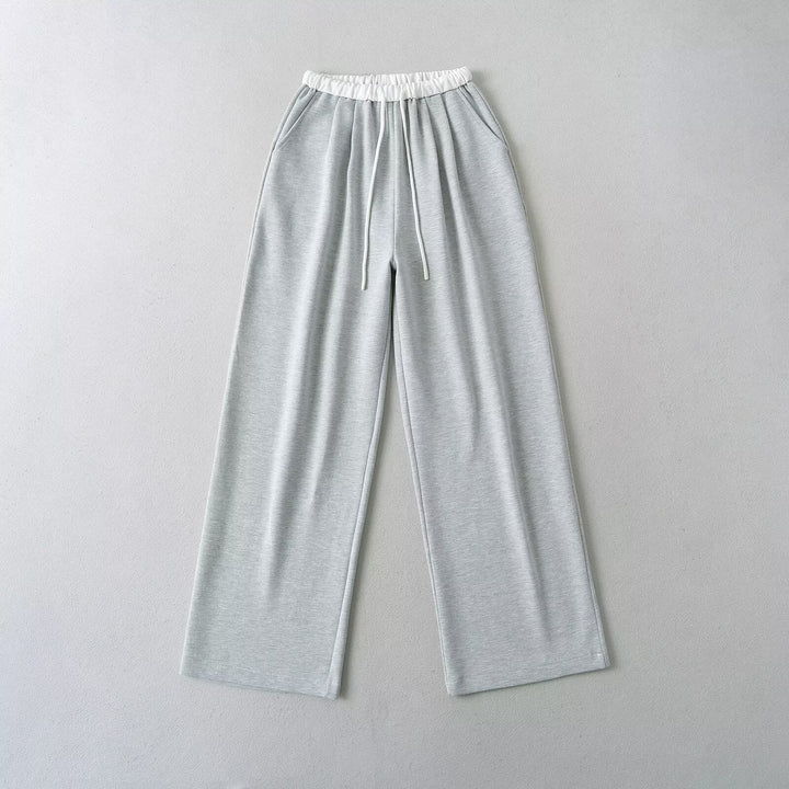 Damer Bekväma Sweatpants med Elastiskt Liv och Sidlommor Mirla-Eva Jonsson