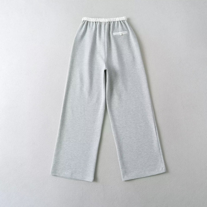 Damer Bekväma Sweatpants med Elastiskt Liv och Sidlommor Mirla-Eva Jonsson