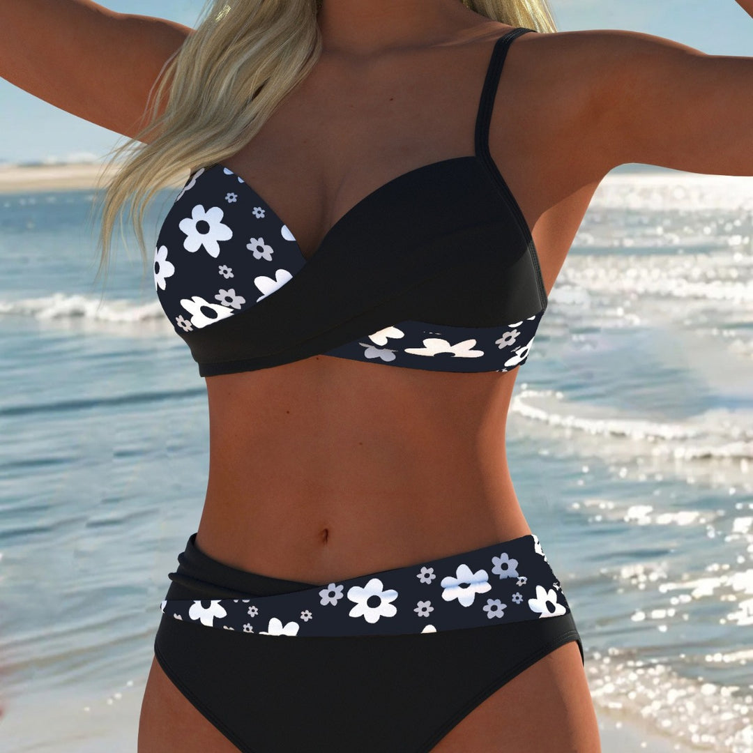 Damer Bikini-set med blommigt knyt-design och höga benöppningar Mirla-Eva Jonsson