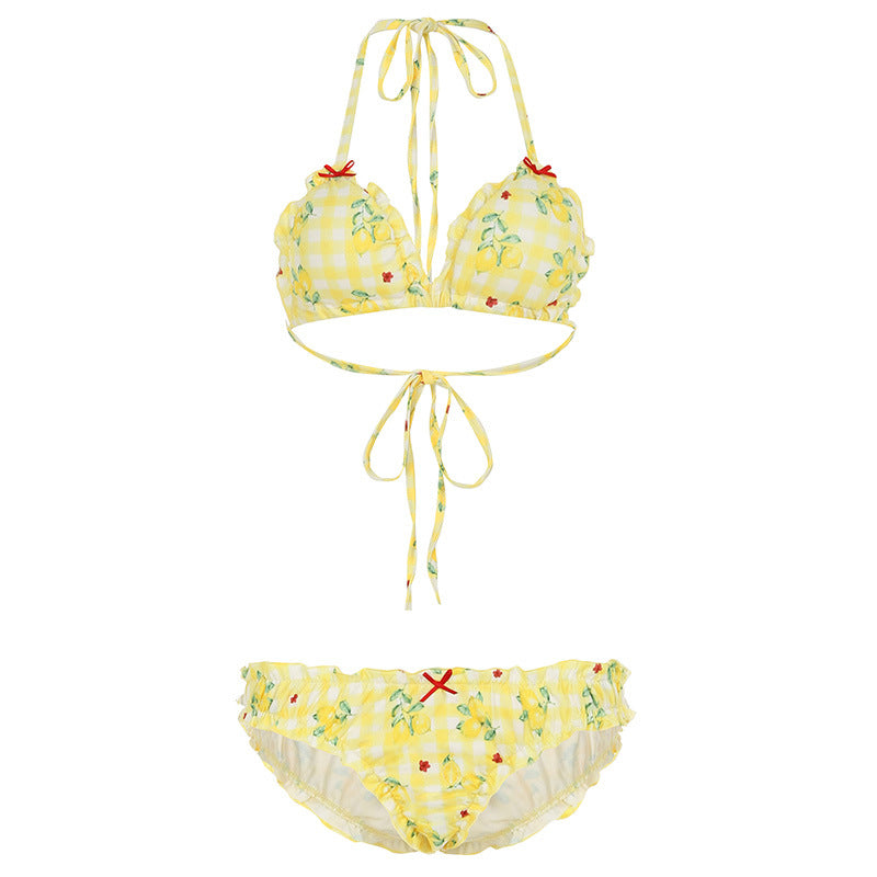 Damer Bikini-set med blommönster och lekfulla volanger Mirla-Eva Jonsson