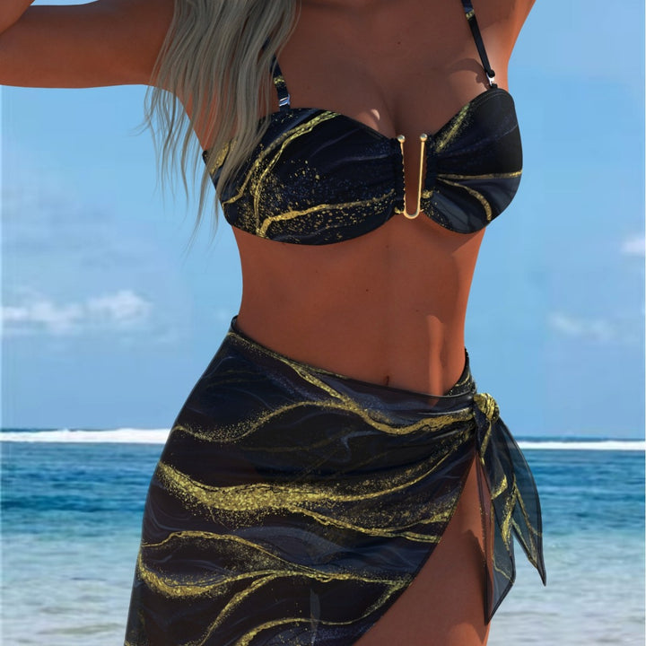Damer Bikini-set med elegant balconette-overdel och modisk vikskjorta Mirla-Eva Jonsson