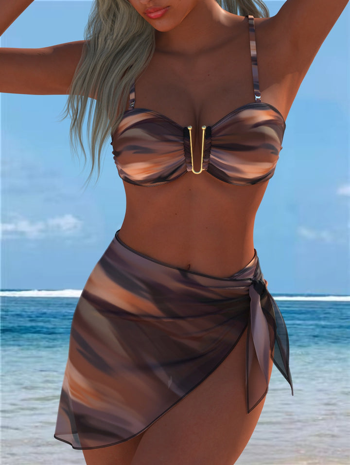 Damer Bikini-set med elegant balconette-overdel och modisk vikskjorta Mirla-Eva Jonsson