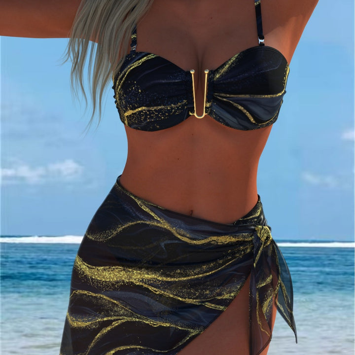 Damer Bikini-set med elegant balconette-overdel och modisk vikskjorta Mirla-Eva Jonsson