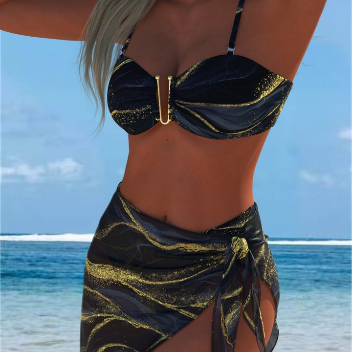 Damer Bikini-set med elegant balconette-overdel och modisk vikskjorta Mirla-Eva Jonsson