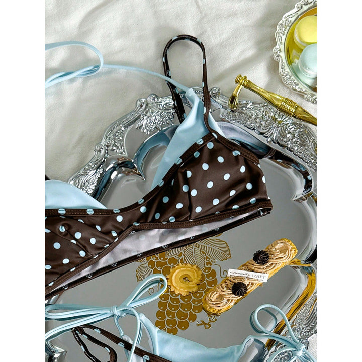 Damer Bikini-set med moderiktigt prickdesign och justerbara band Mirla-Eva Jonsson