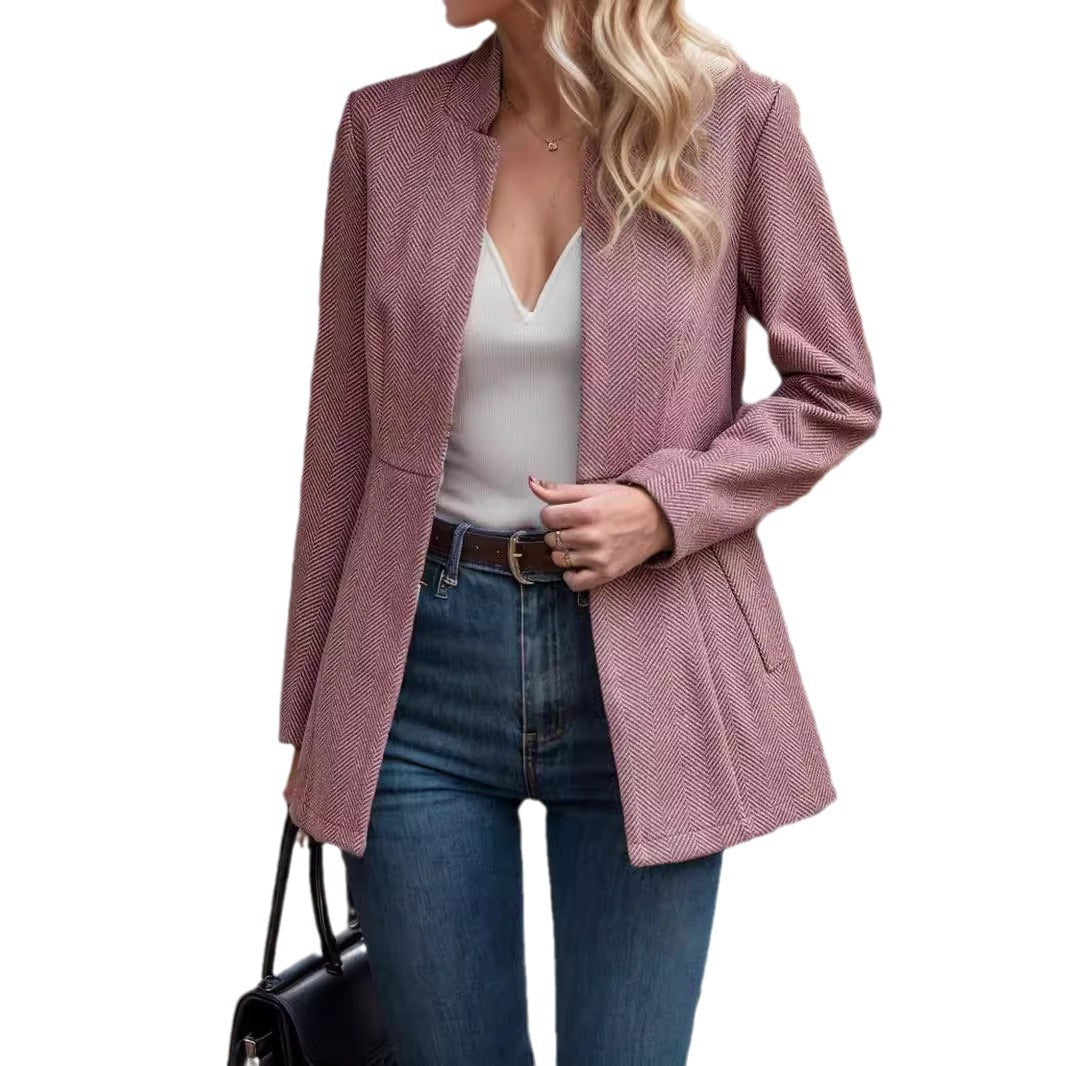 Damer Blazer med elegant fiskbensmönster och tidlös skärning Mirla-Eva Jonsson