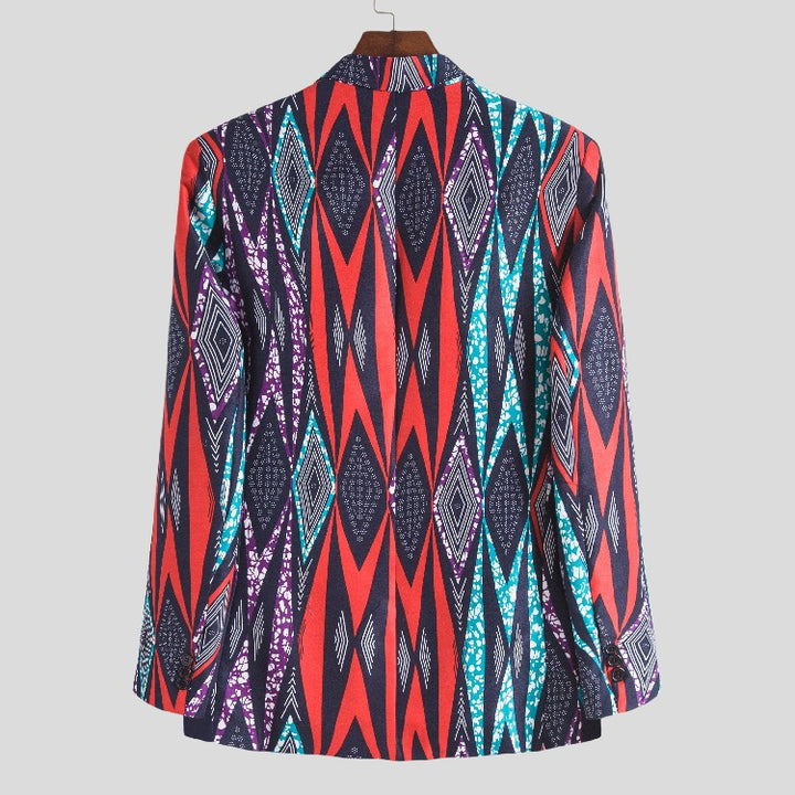 Damer Blazer med iögonfallande geometriskt mönster och elegant skärning Mirla-Eva Jonsson