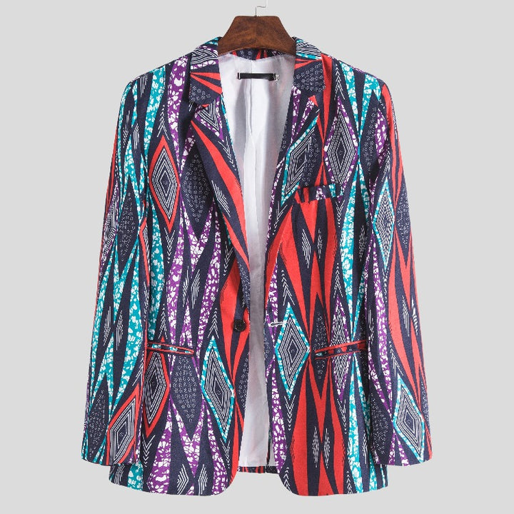 Damer Blazer med iögonfallande geometriskt mönster och elegant skärning Mirla-Eva Jonsson
