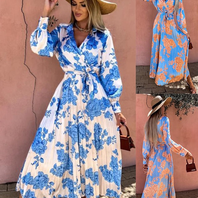 Damer Blommig Tryck Wrap Maxi Klänning Eva Jonsson-Eva Jonsson