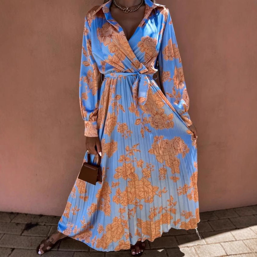 Damer Blommig Tryck Wrap Maxi Klänning Eva Jonsson-Eva Jonsson