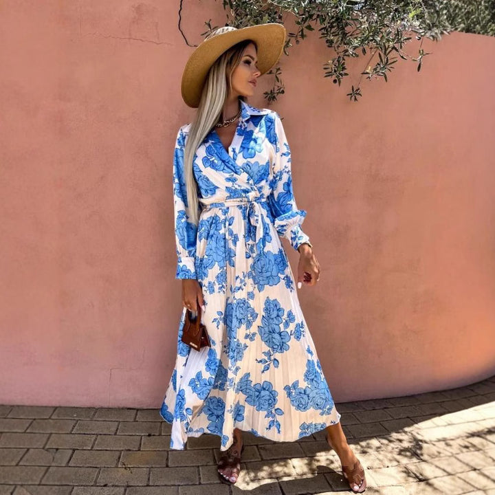 Damer Blommig Tryck Wrap Maxi Klänning Eva Jonsson-Eva Jonsson