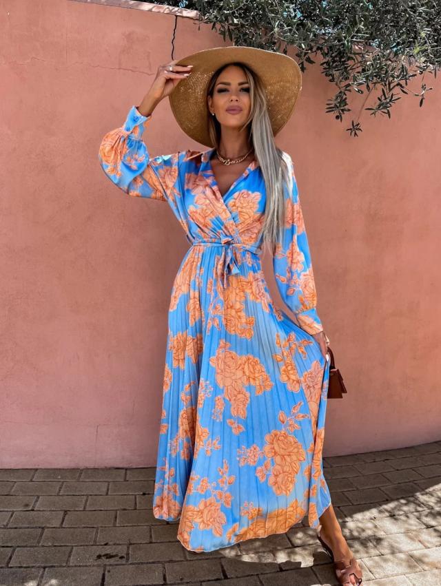 Damer Blommig Tryck Wrap Maxi Klänning Eva Jonsson-Eva Jonsson