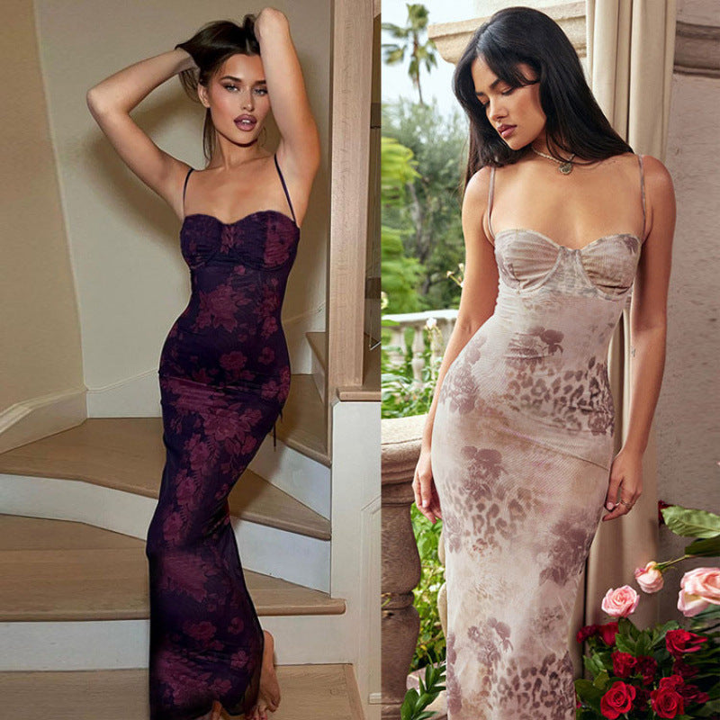 Damer Blommönster Bodycon Maxi Klänning Eva Jonsson-Eva Jonsson