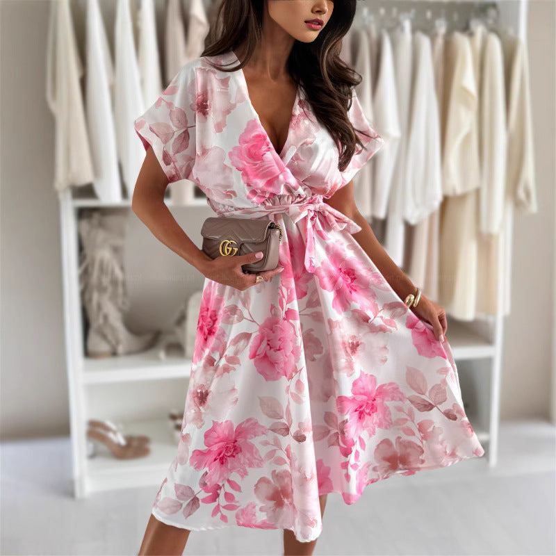 Damer Blommor Lättvikts Wrapklänning Eva Jonsson-Eva Jonsson