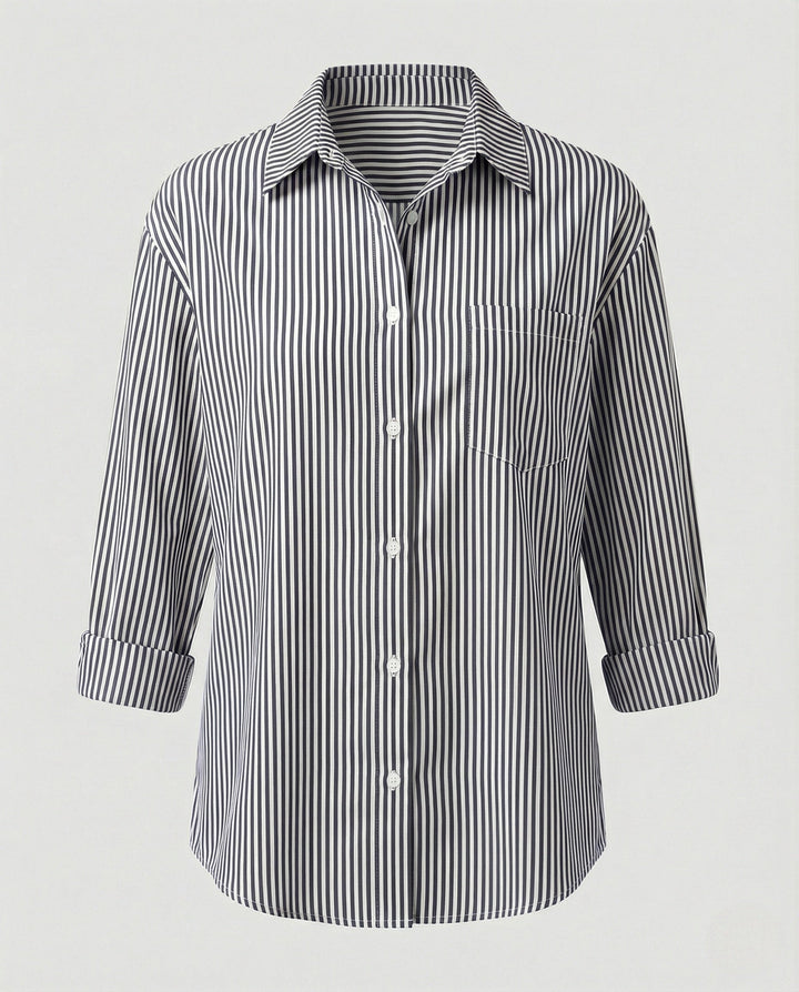 Damer Blus Oversize randig-Eva Jonsson
