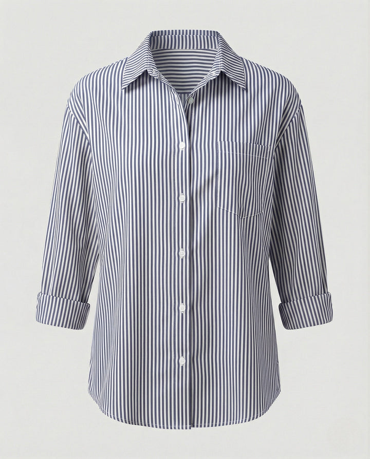 Damer Blus Oversize randig-Eva Jonsson