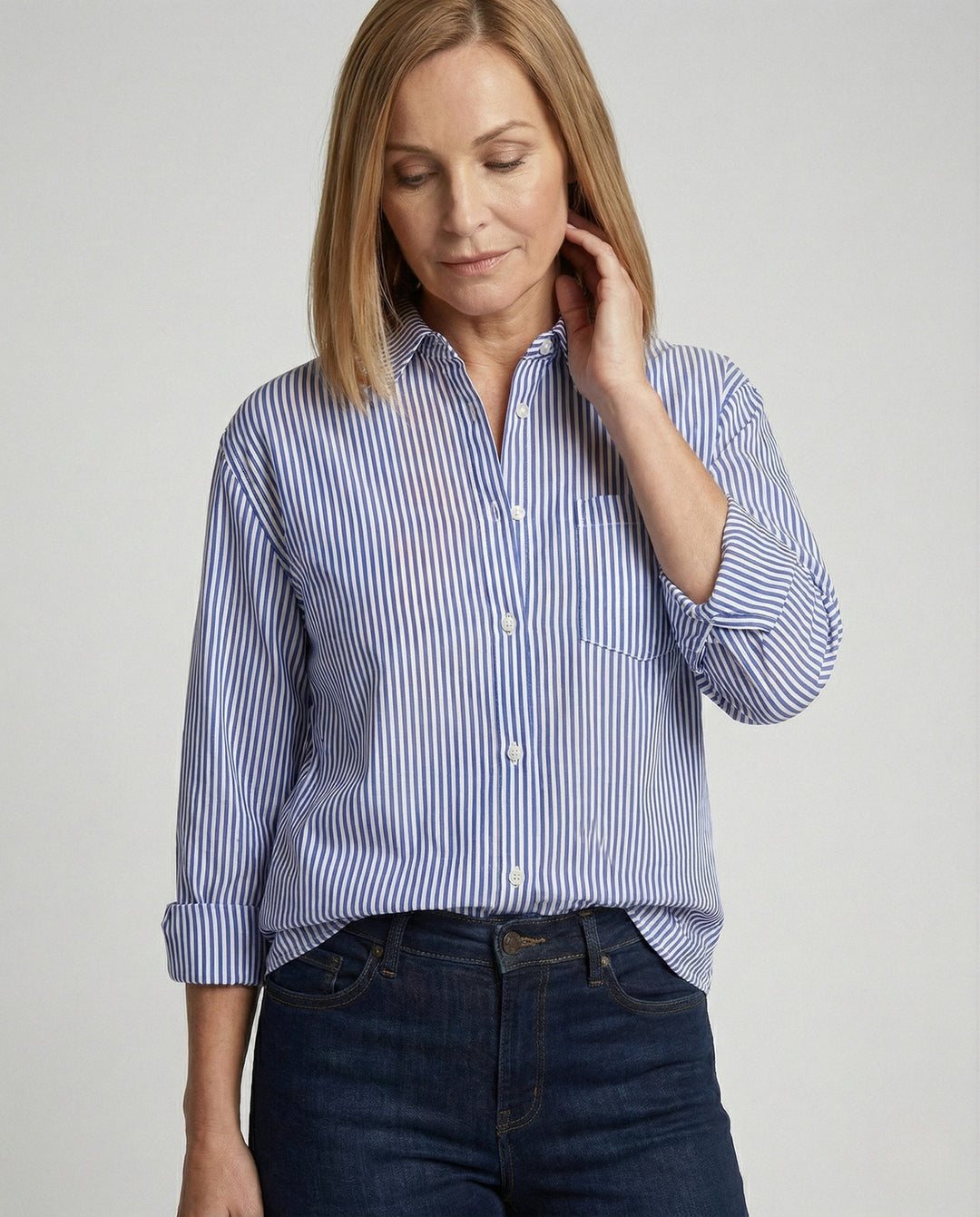 Damer Blus Oversize randig-Eva Jonsson