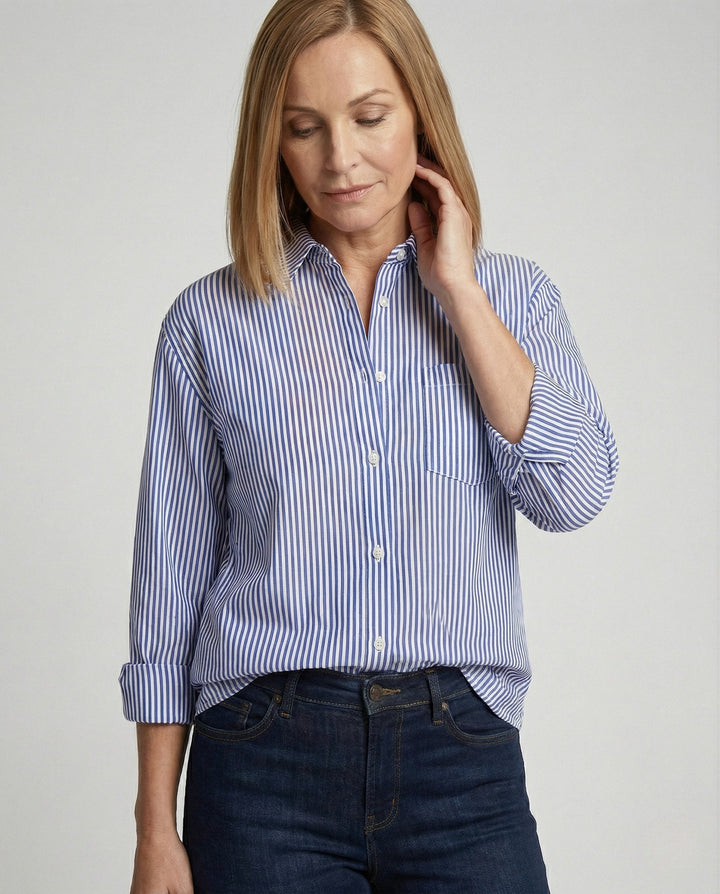 Damer Blus Oversize randig-Eva Jonsson