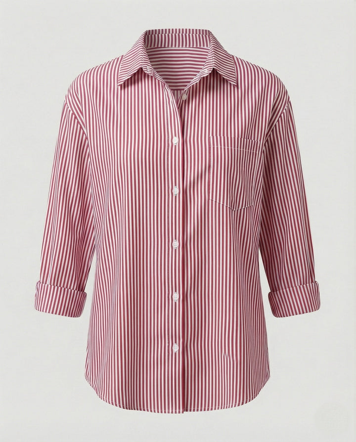 Damer Blus Oversize randig-Eva Jonsson