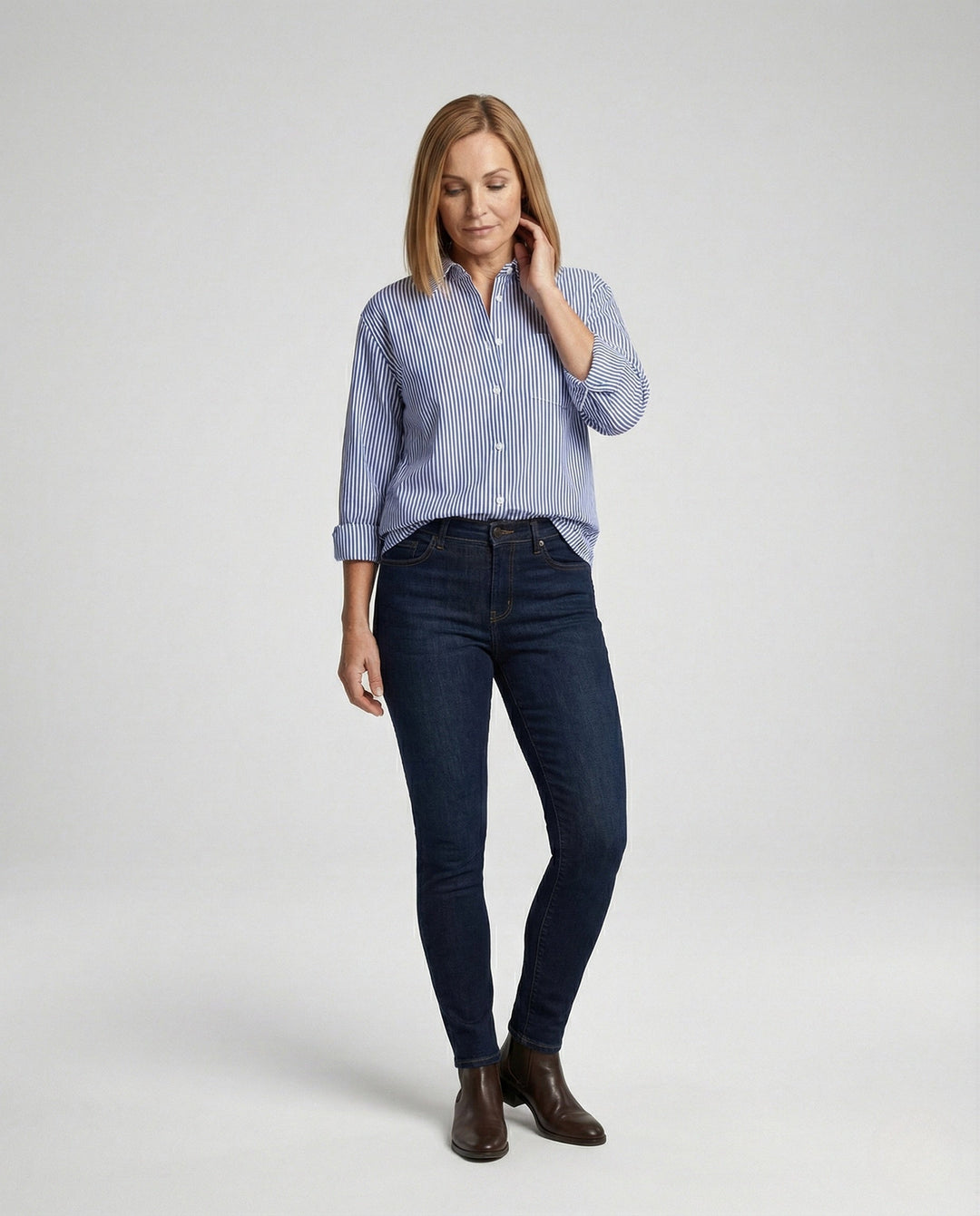 Damer Blus Oversize randig-Eva Jonsson