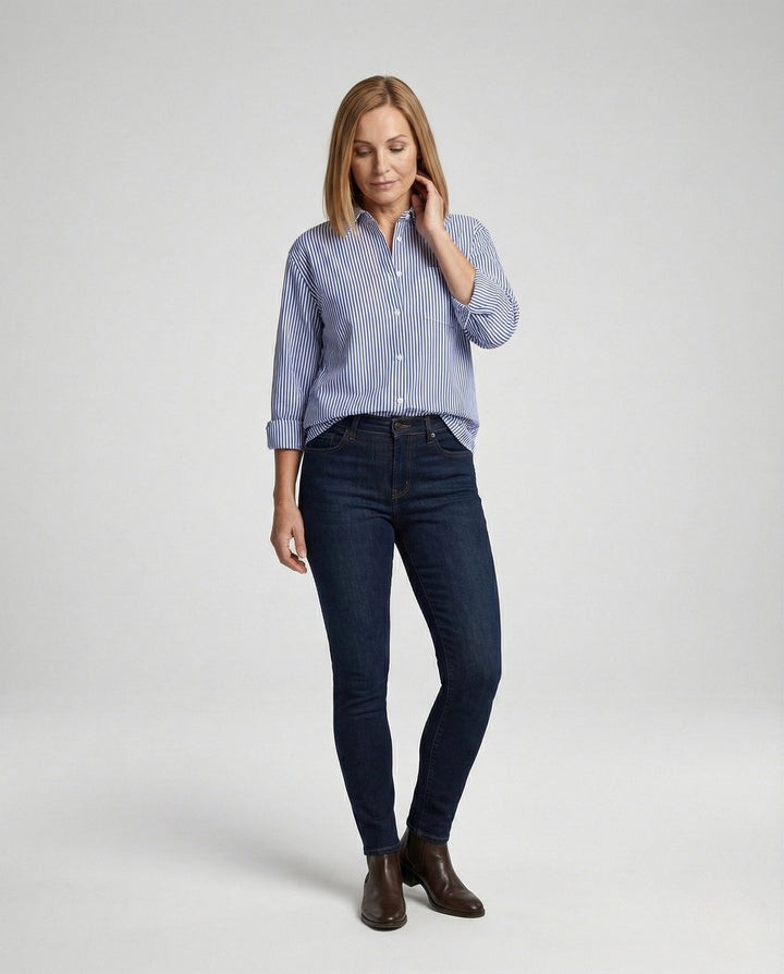 Damer Blus Oversize randig-Eva Jonsson