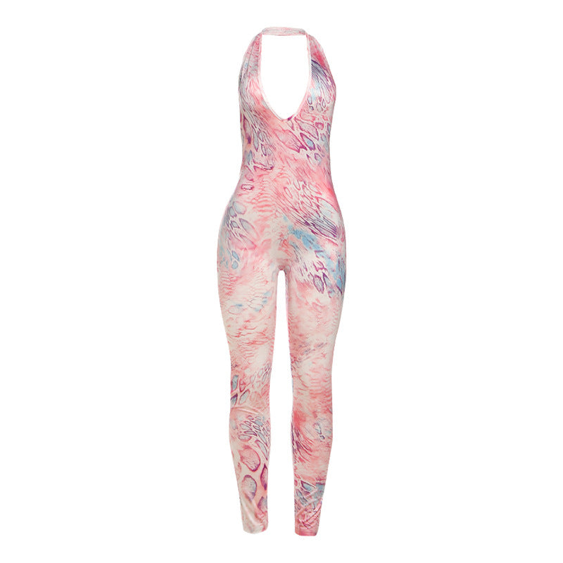 Damer Bodycon Jumpsuit med smal passform och djup V-ringning Mirla-Eva Jonsson