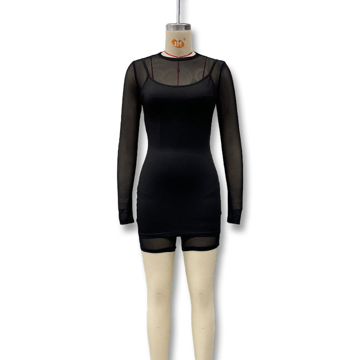 Damer Bodycon klänning med transparenta ärmar och figurnära snitt Mirla-Eva Jonsson