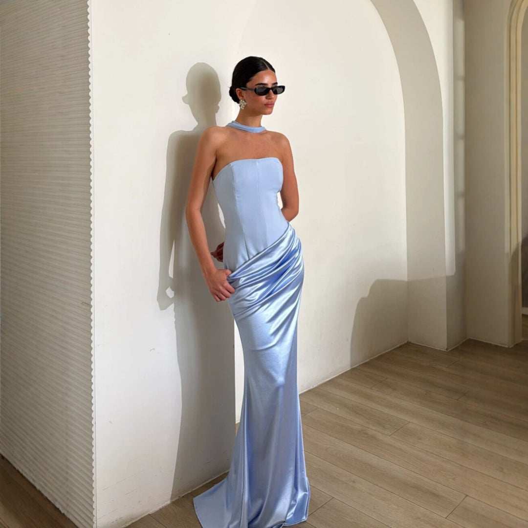 Damer Bodycon kvällsklänning med elegant drapering Mirla-Eva Jonsson