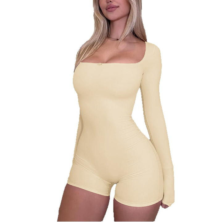 Damer Bodycon onepiece med långa ärmar och fyrkantig hals Mirla-Eva Jonsson