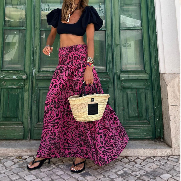 Damer Bohemian Högmidjad Maxi Kjol Eva Jonsson-Eva Jonsson