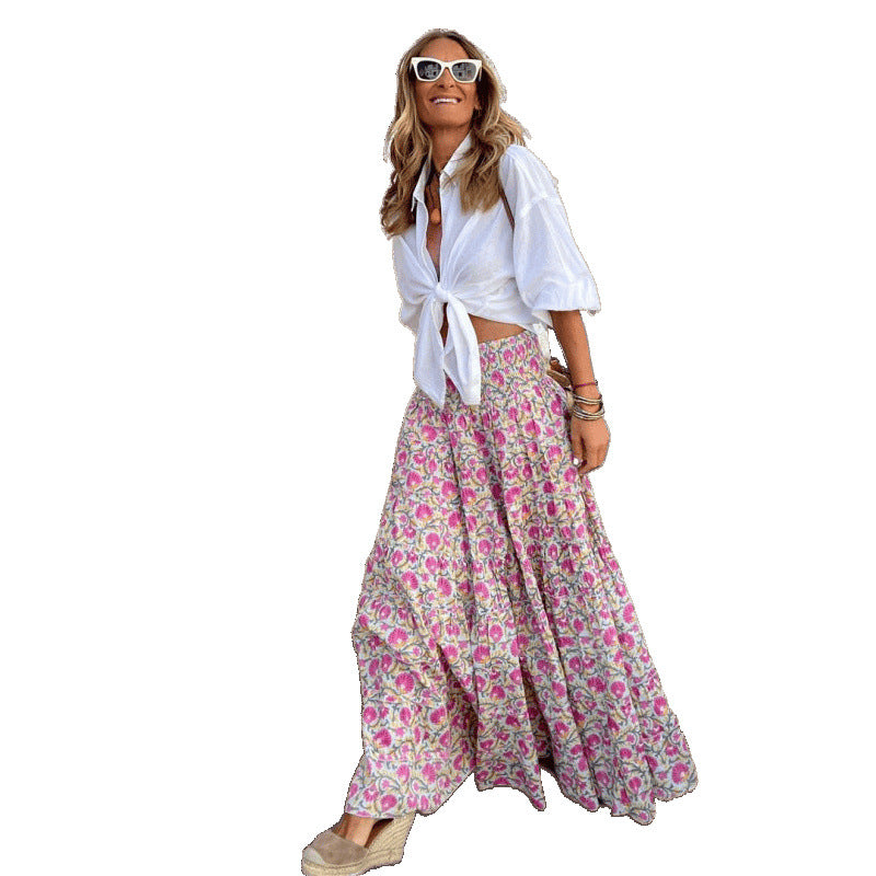Damer Bohemian Högmidjad Maxi Kjol Eva Jonsson-Eva Jonsson