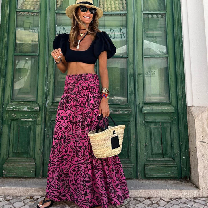 Damer Bohemian Högmidjad Maxi Kjol Eva Jonsson-Eva Jonsson