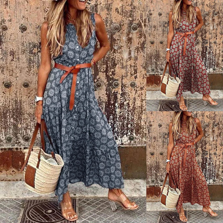Damer Bohemian Maxi Klänning med justerbart bälte Eva Jonsson-Eva Jonsson