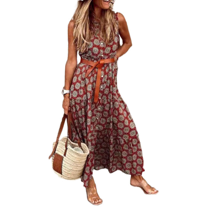 Damer Bohemian Maxi Klänning med justerbart bälte Eva Jonsson-Eva Jonsson