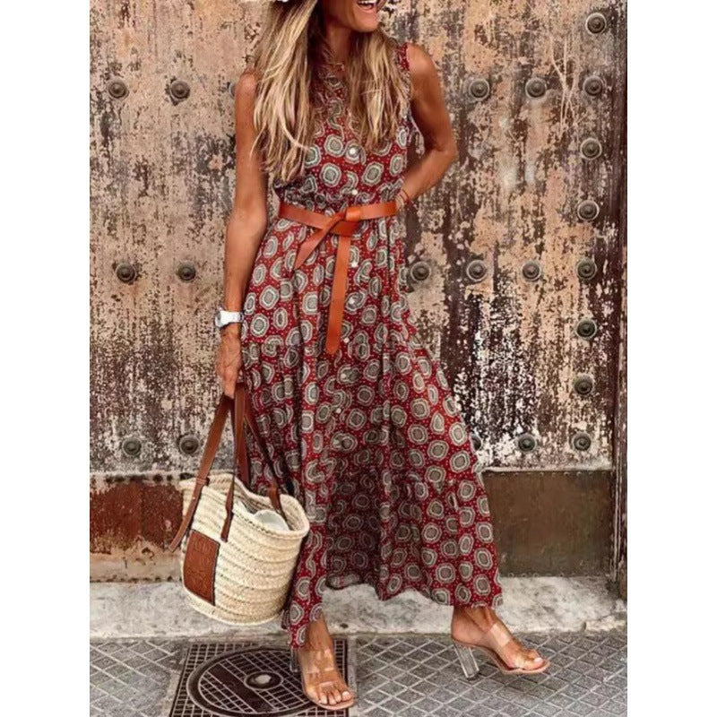 Damer Bohemian Maxi Klänning med justerbart bälte Eva Jonsson-Eva Jonsson