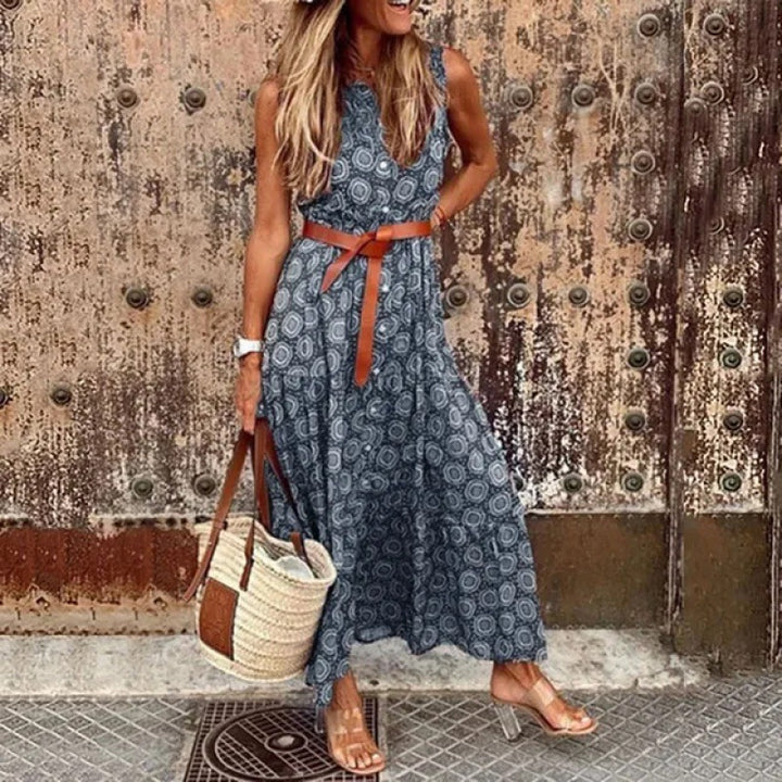 Damer Bohemian Maxi Klänning med justerbart bälte Eva Jonsson-Eva Jonsson