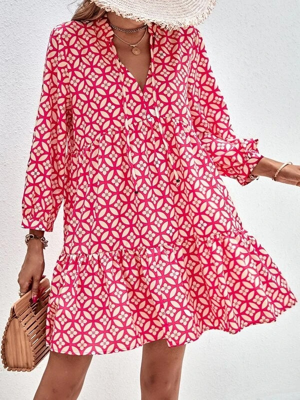 Damer Boho-style sommarklänning med flytande snitt och volangdetaljer Mirla-Eva Jonsson