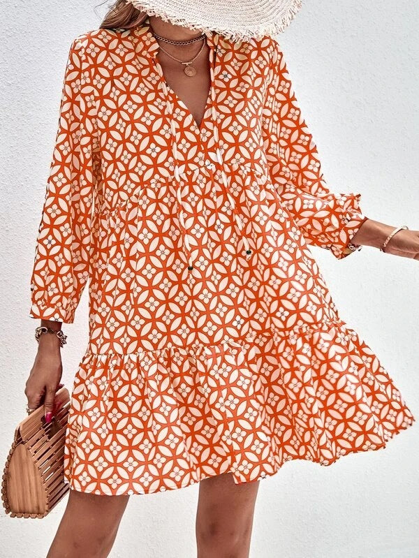 Damer Boho-style sommarklänning med flytande snitt och volangdetaljer Mirla-Eva Jonsson