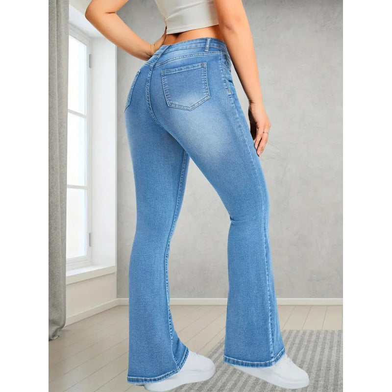 Damer Bootcut Jeans med hög midja och modern tvätt Mirla-Eva Jonsson
