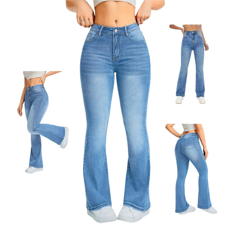 Damer Bootcut Jeans med hög midja och modern tvätt Mirla-Eva Jonsson