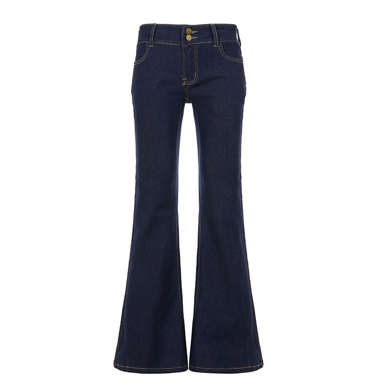 Damer Bootcut Jeans med hög midjeresår och elegant sömnadsdesign Mirla-Eva Jonsson