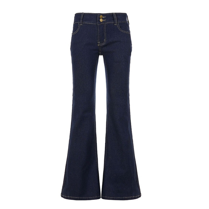 Damer Bootcut Jeans med hög midjeresår och elegant sömnadsdesign Mirla-Eva Jonsson