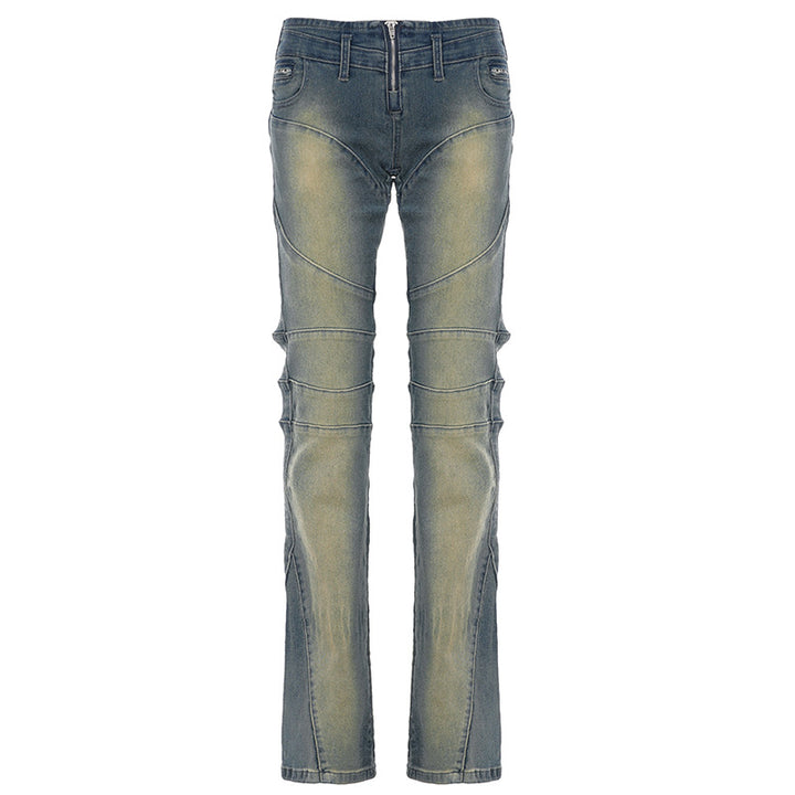 Damer Bootcut Jeans med moderiktiga sömmar och bekväm elastisk linning Mirla-Eva Jonsson