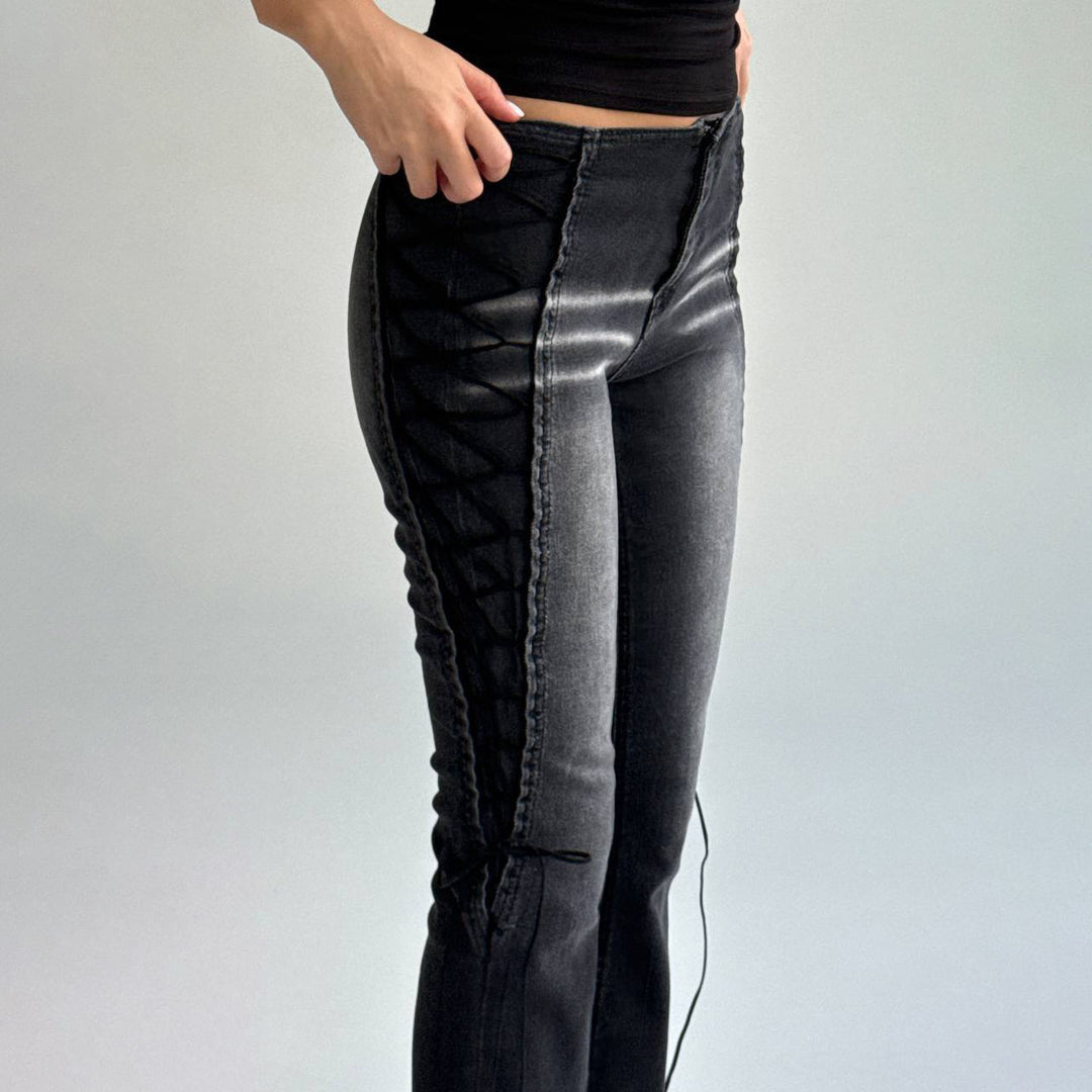Damer Bootcut Jeans med modern snördetalj Mirla-Eva Jonsson