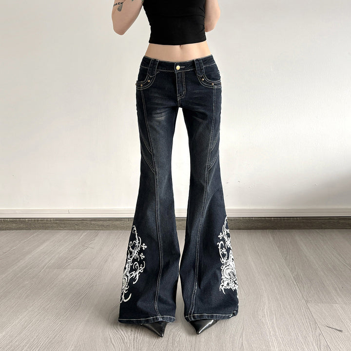 Damer Bootcut-jeans med konstnärliga broderidetaljer Mirla-Eva Jonsson